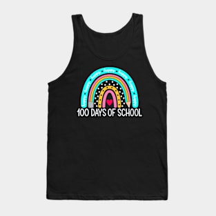 Happy 100Th Day Of School Teacher 100 Days Rainbow Tank Top